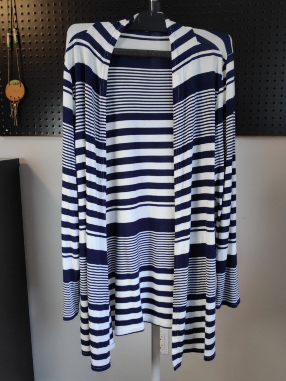 Cyrus open front body wrap navy stripes size M